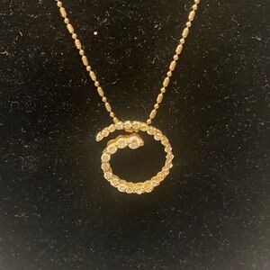 14K Gold Diamond Journey Circle Necklace. 18+inch.